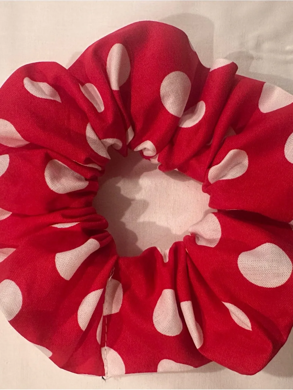 Red Polka Dot Kids Hair Scrunchie